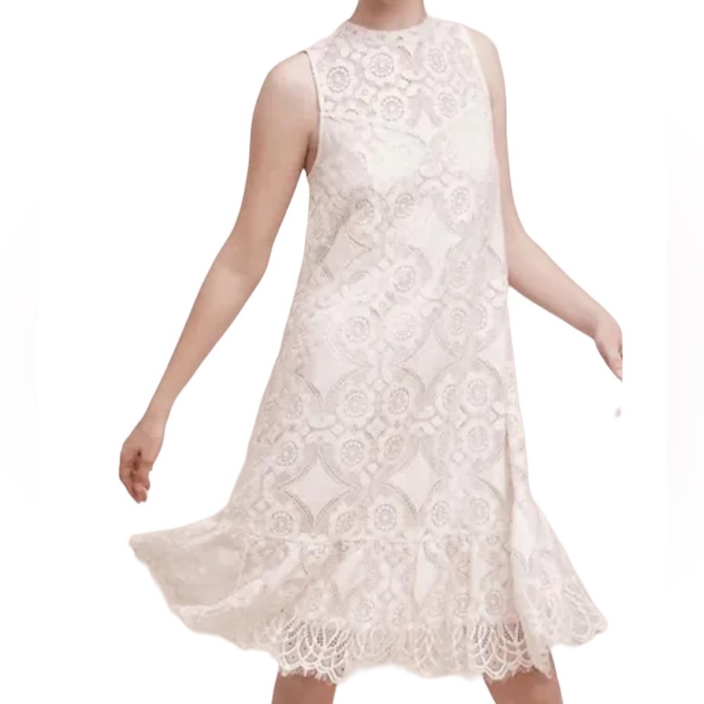 Anthropologie Floreat Manon Lace Dress in Ivory 6